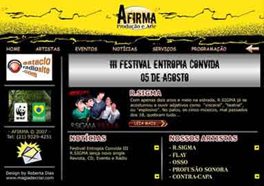 Layout Site Afirma Produção e Arte